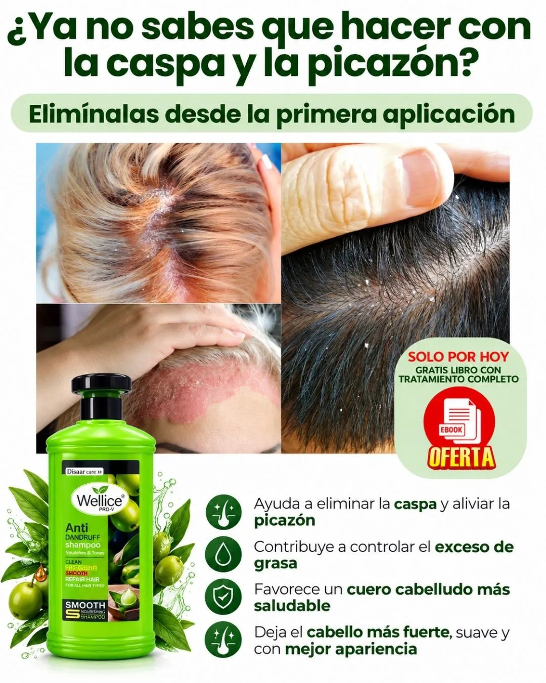 SHAMPOO 3 EN 1 - ELIMINA CASPA E HIDRATA